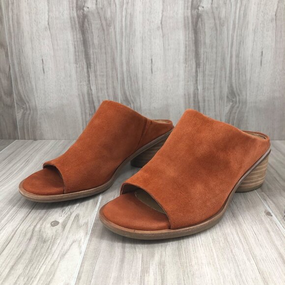 Sofft Mules Womens 7M Carrey Orange Suede Slip On Open Toe Comfort Shoes - Picture 4 of 12